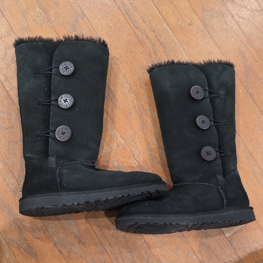 UGG Black Triple Button Winter Boots